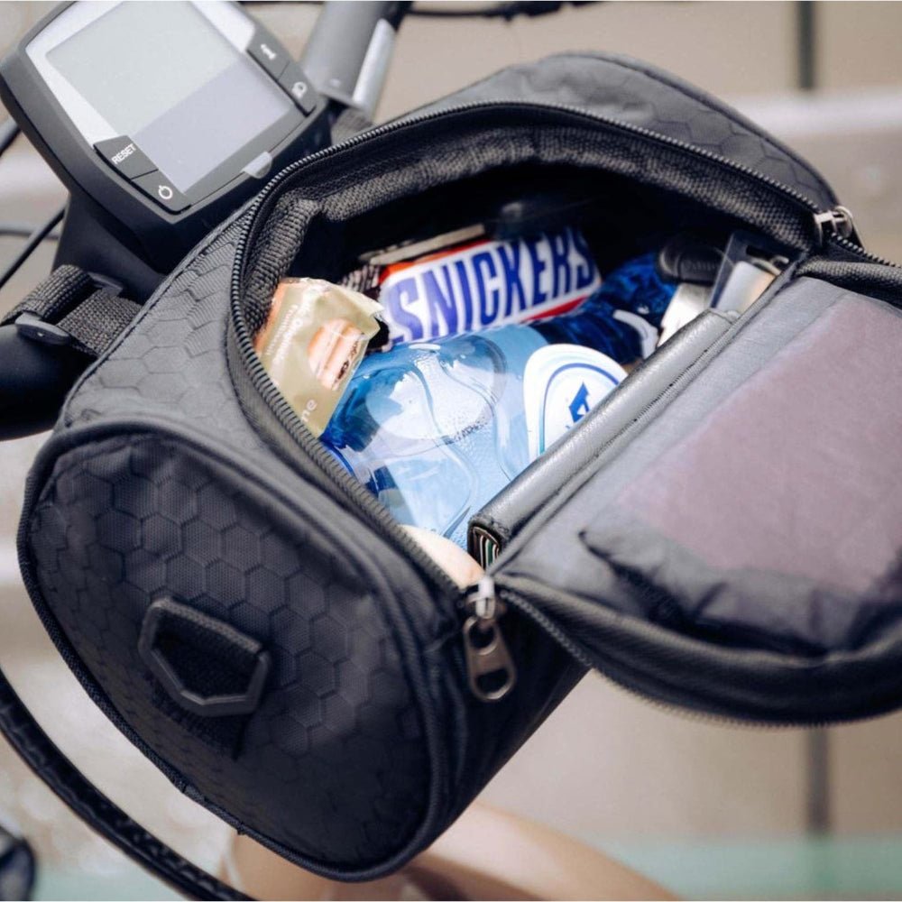 Sacoche de guidon avec support téléphone – rangement étanche pour petits objets