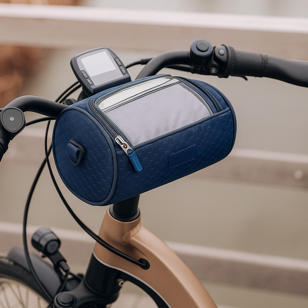 Sacoche de vélo compatible écran tactile avec système d'attache velcro universel