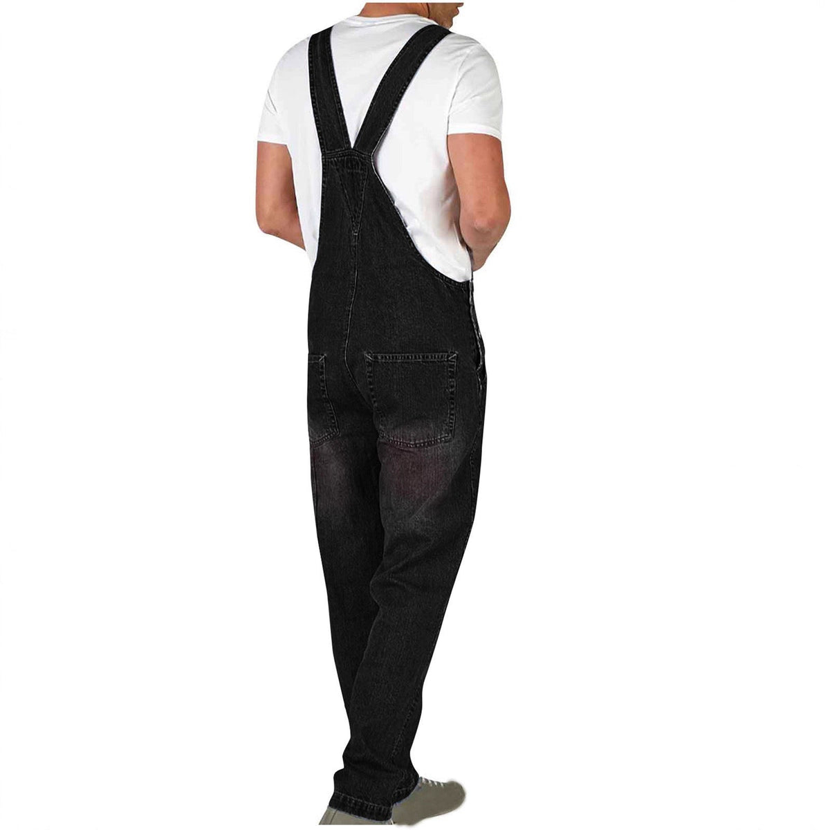 Salopette en jean pour homme avec poches et bretelles réglables