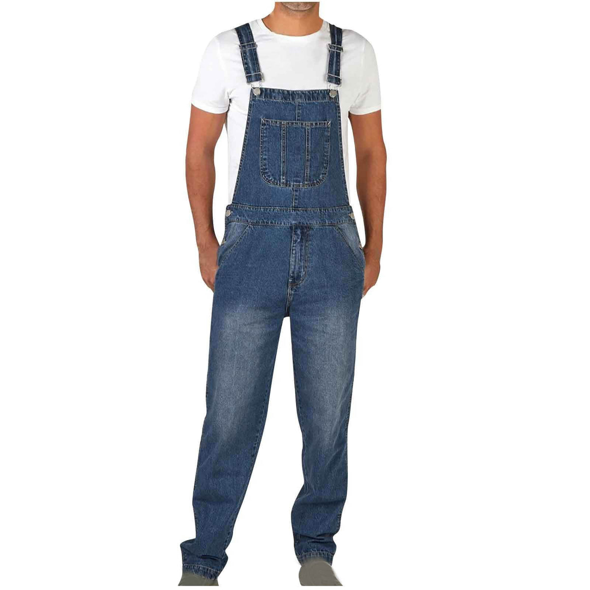 Salopette en jean pour homme avec poches et bretelles réglables
