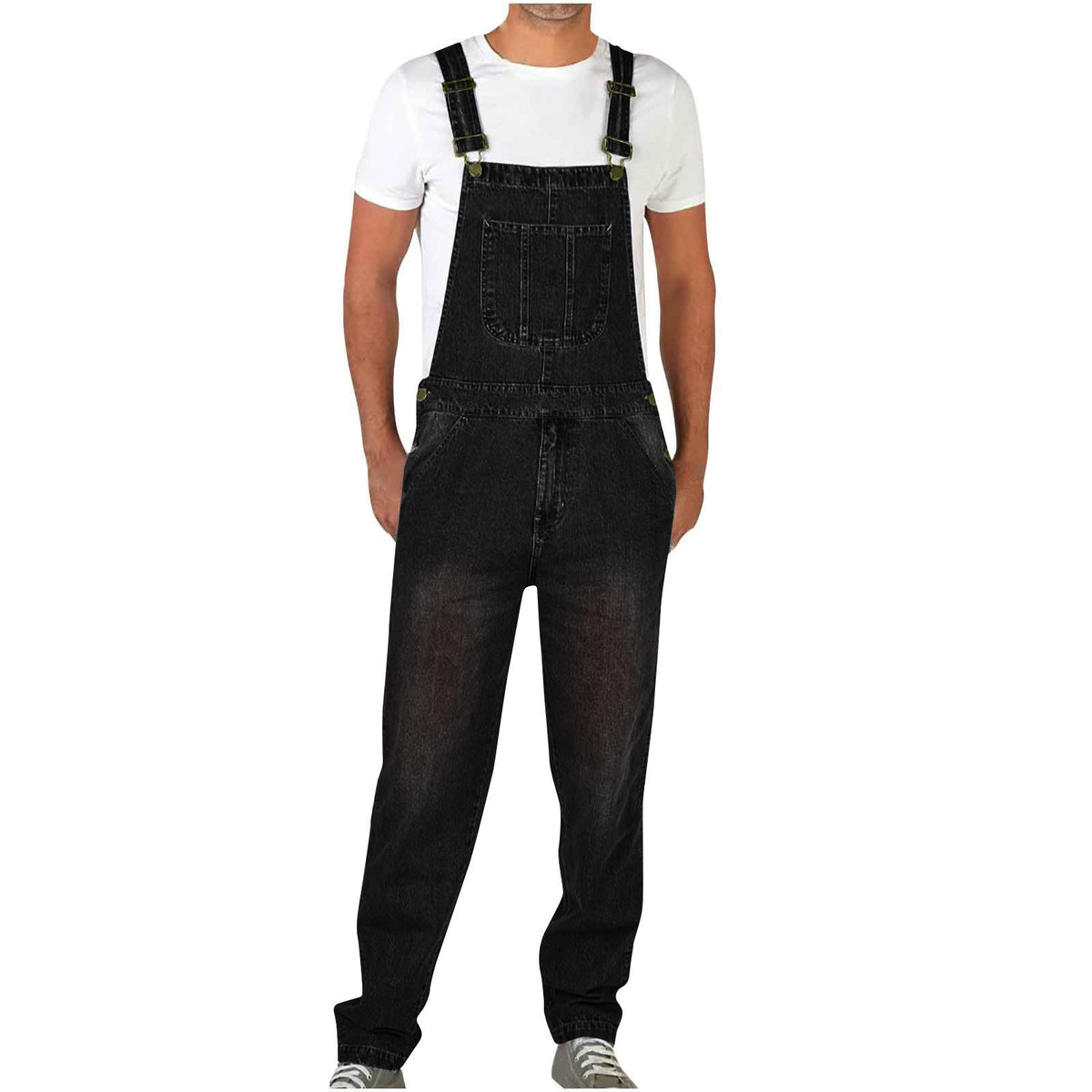 Salopette en jean pour homme avec poches et bretelles réglables