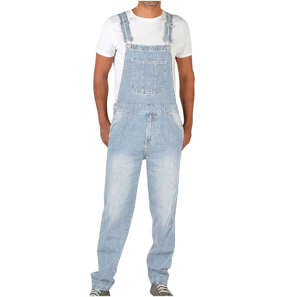 Salopette en jean pour homme avec poches et bretelles réglables