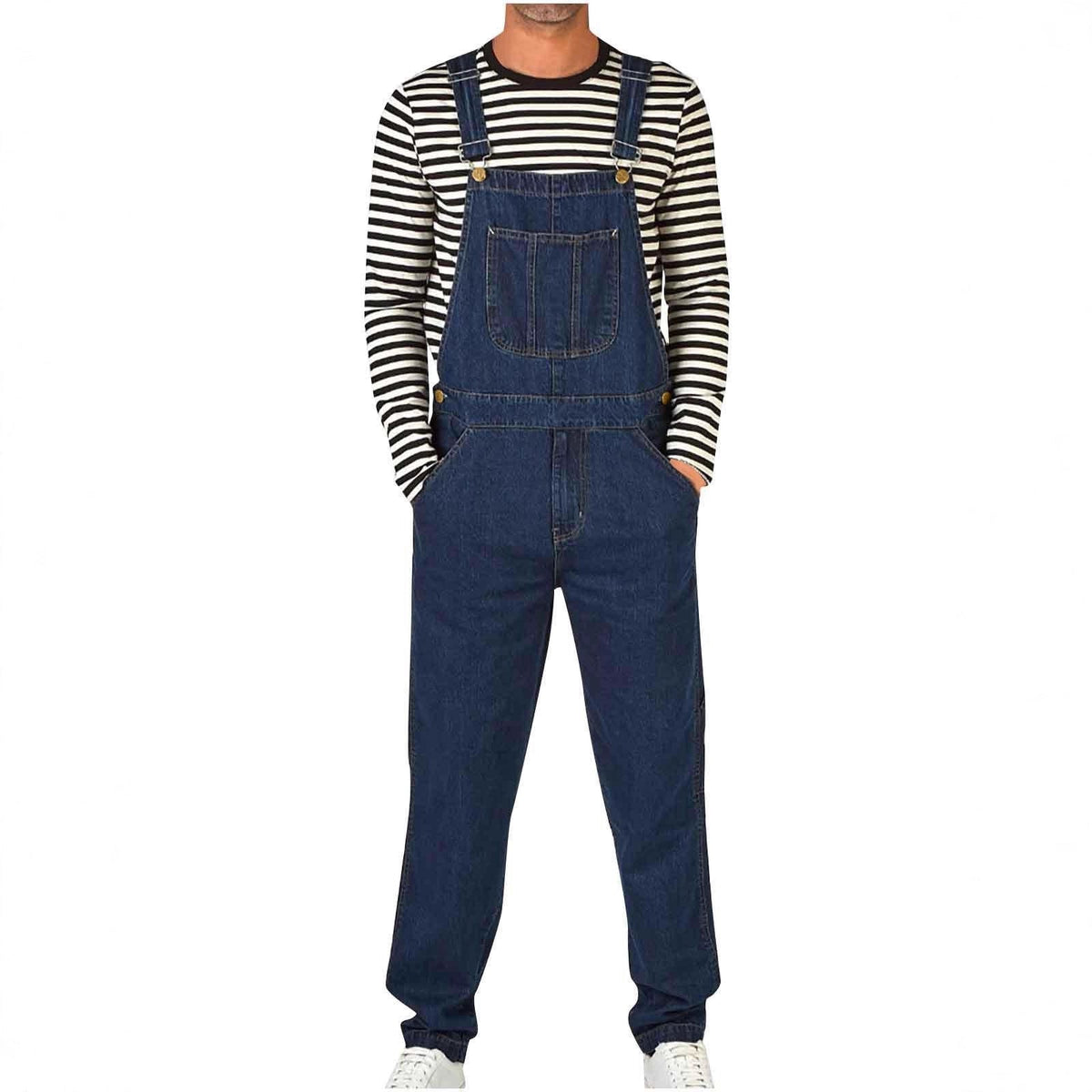 Salopette en jean pour homme avec poches et bretelles réglables
