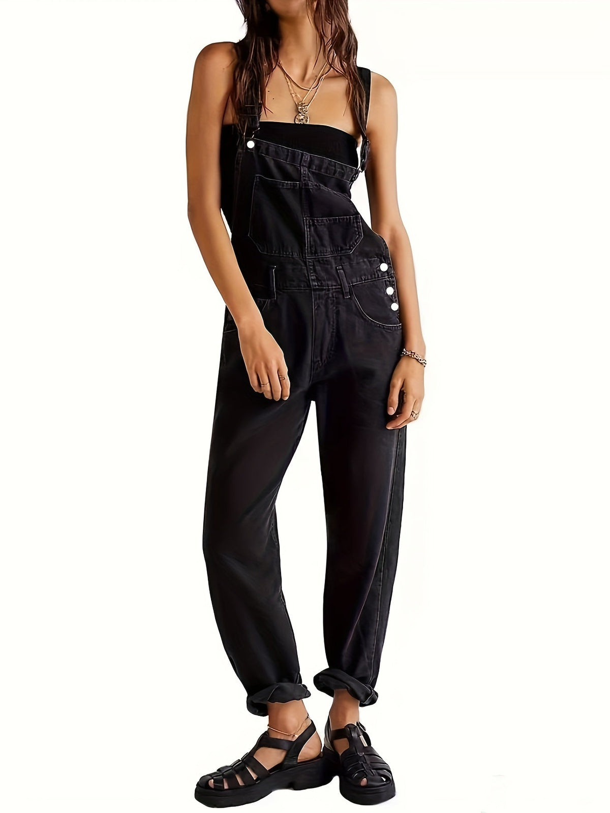 Salopette en jean tendance pour femme – décontractée et élégante pour le printemps, l'été et l'automne