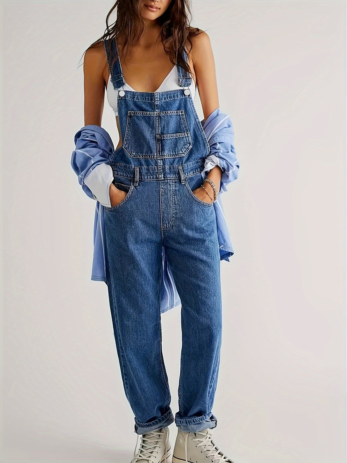 Salopette en jean tendance pour femme – décontractée et élégante pour le printemps, l'été et l'automne