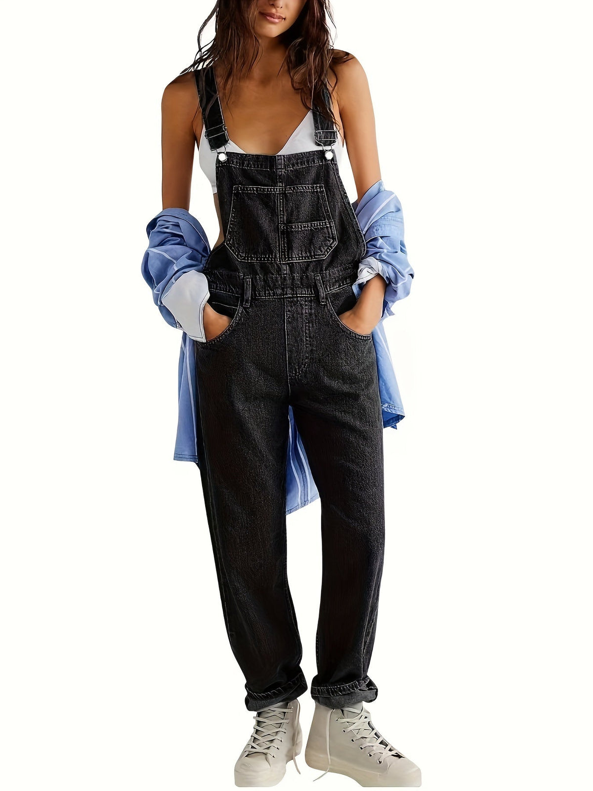 Salopette en jean tendance pour femme – décontractée et élégante pour le printemps, l'été et l'automne