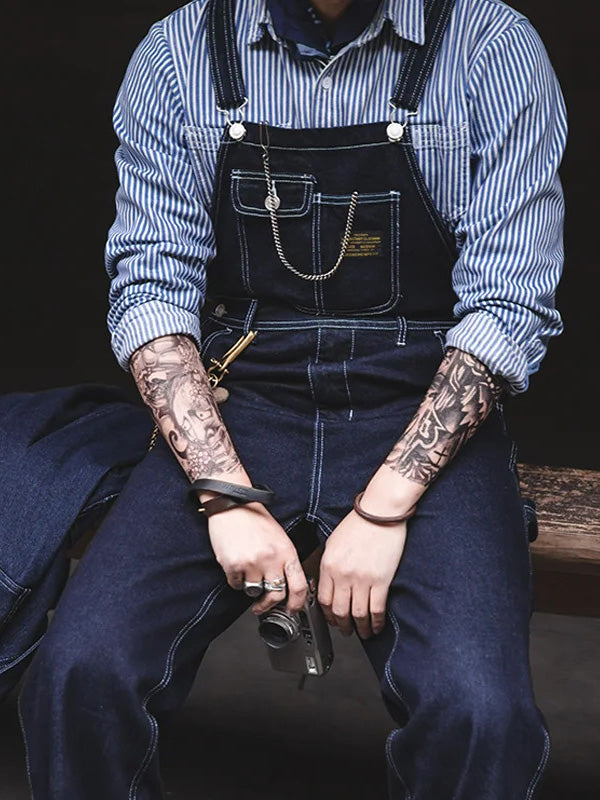 Salopette indigo pour homme, confort et durabilité