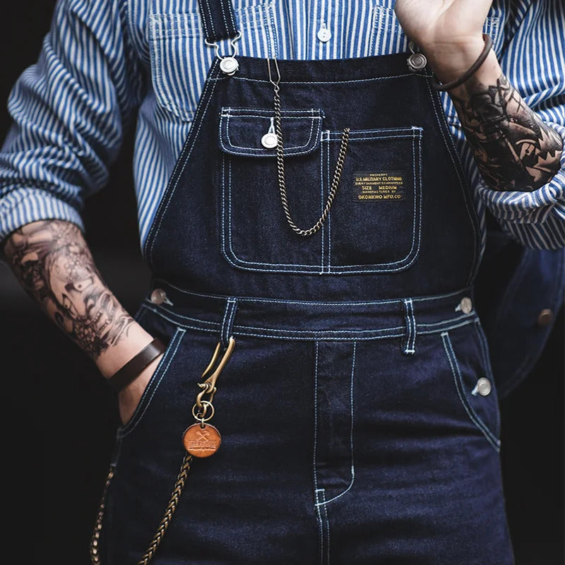 Salopette indigo pour homme, confort et durabilité