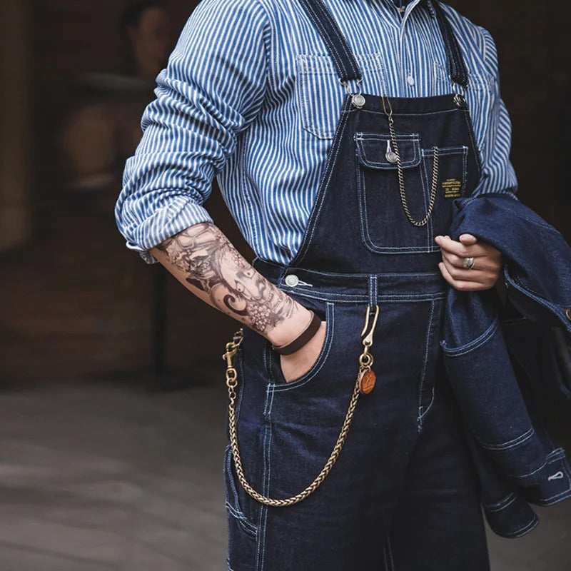 Salopette indigo pour homme, confort et durabilité