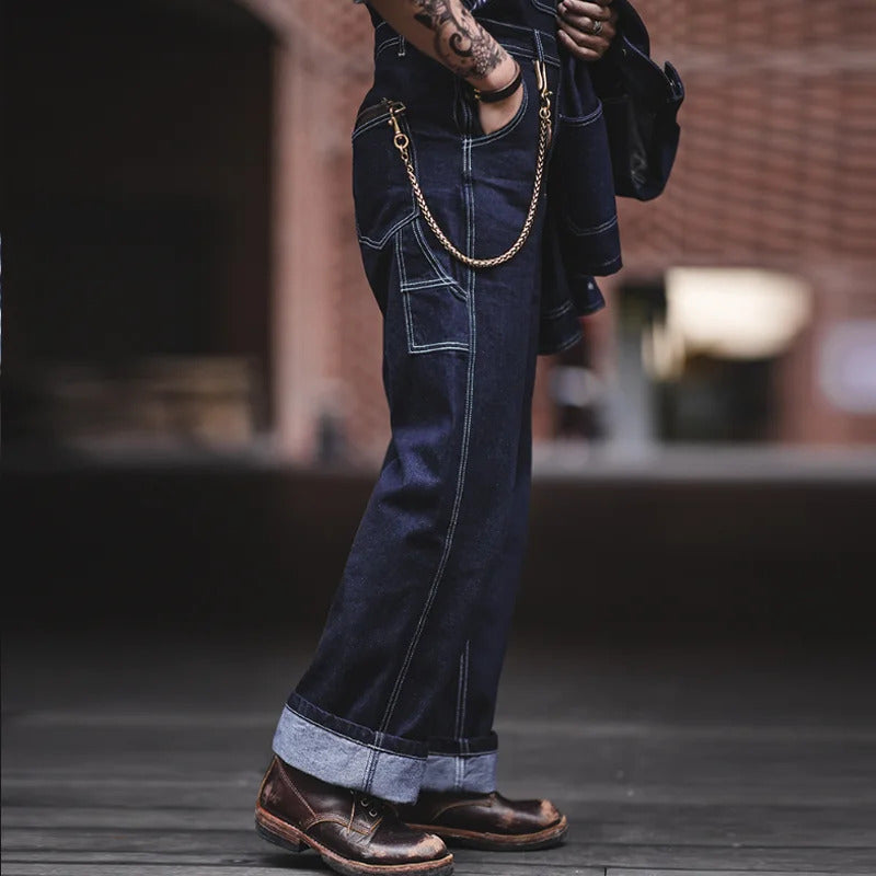 Salopette indigo pour homme, confort et durabilité