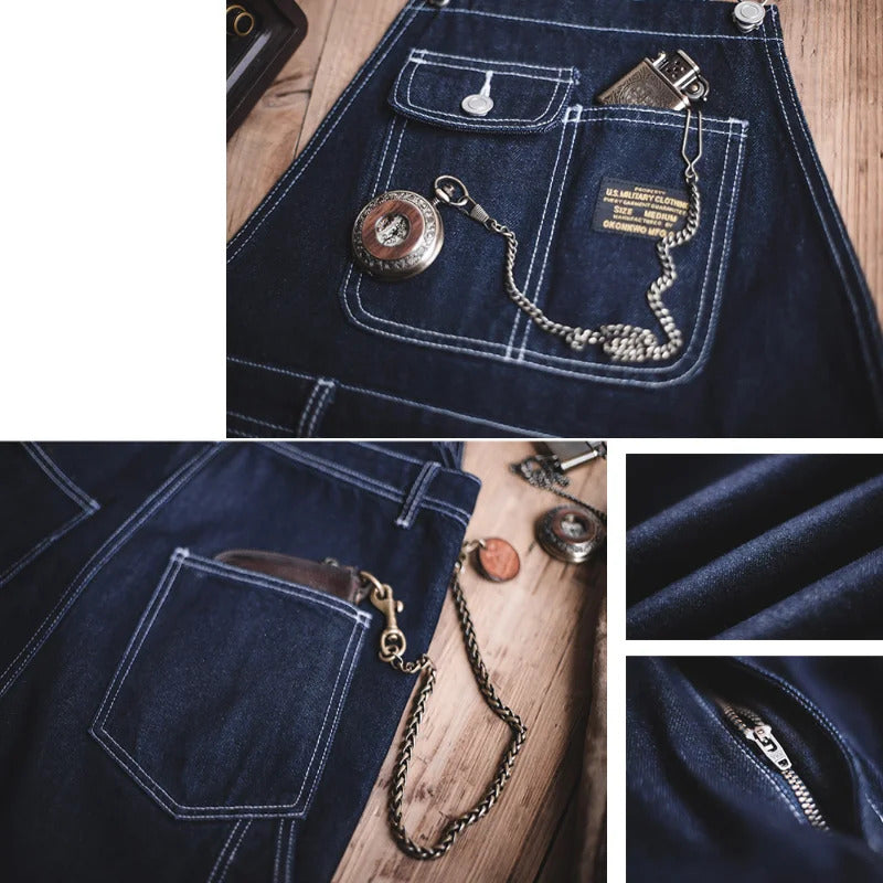 Salopette indigo pour homme, confort et durabilité