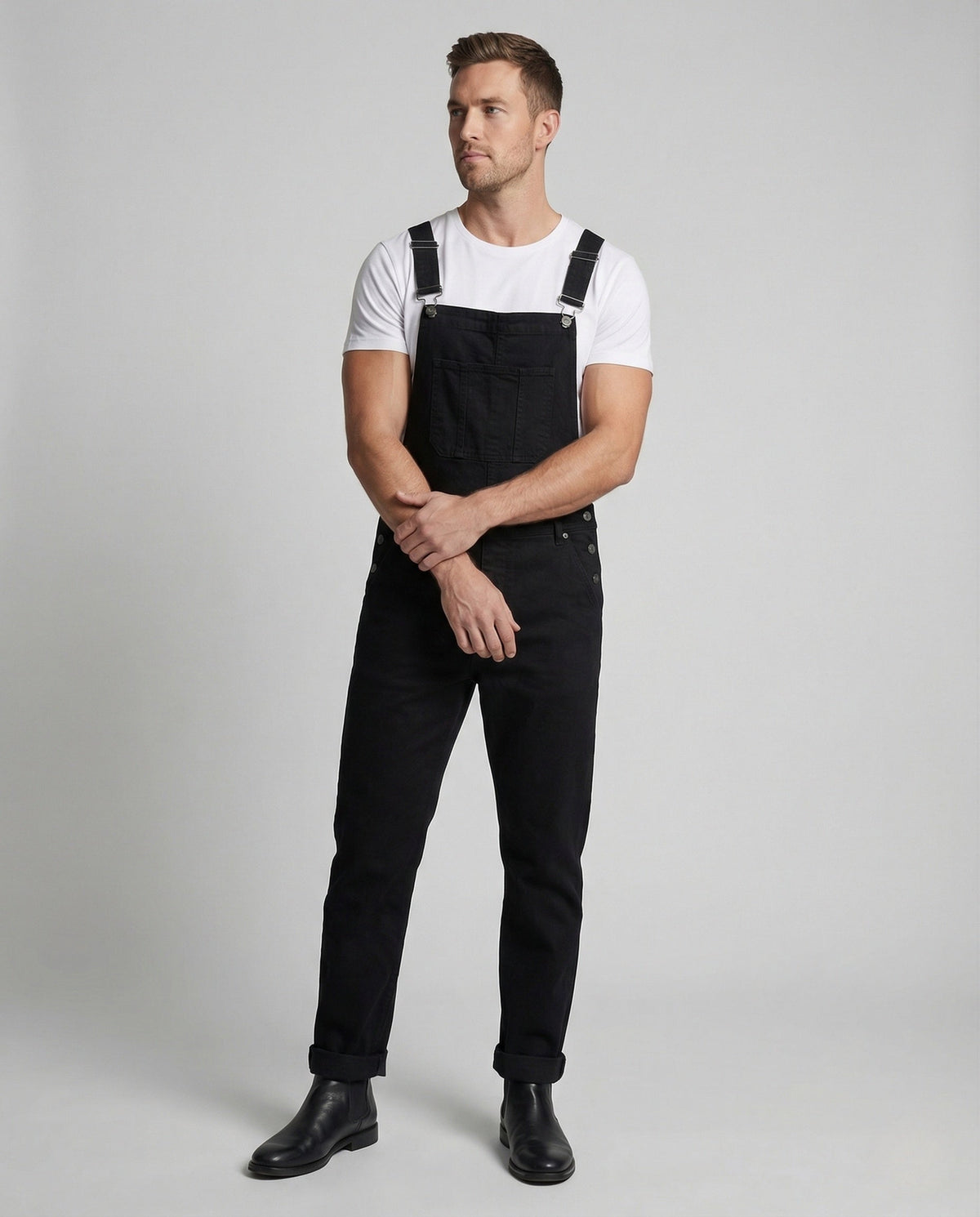 Salopette slim en sergé de coton pour homme