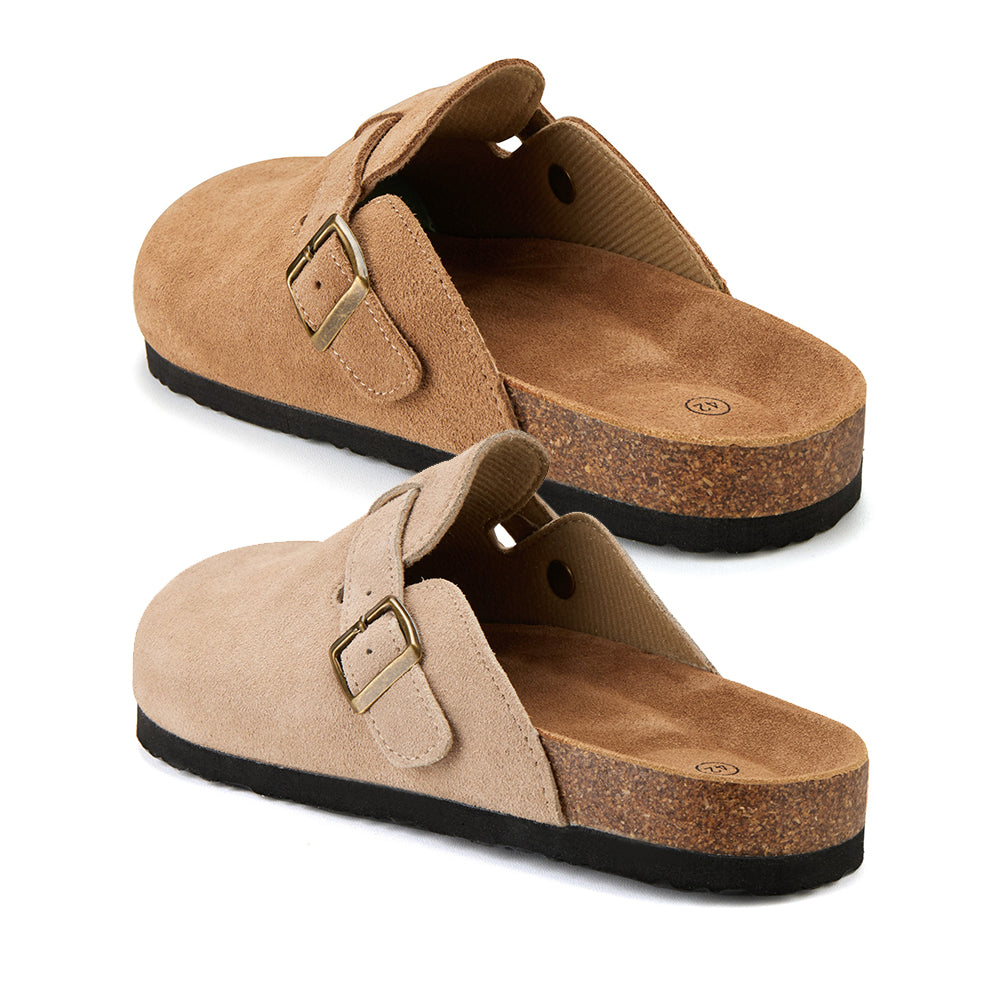Sandales classiques liège à bout fermé, confort et style