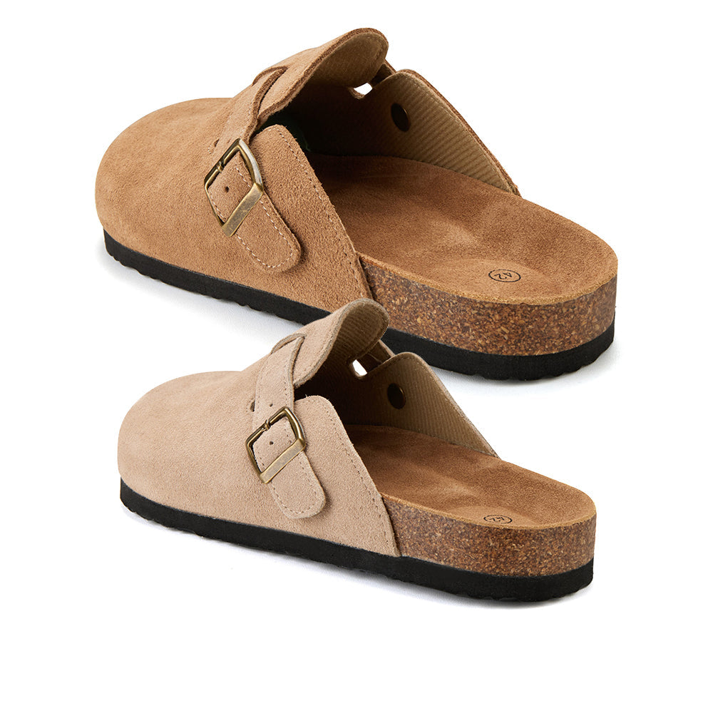 Sandales classiques liège à bout fermé, confort et style