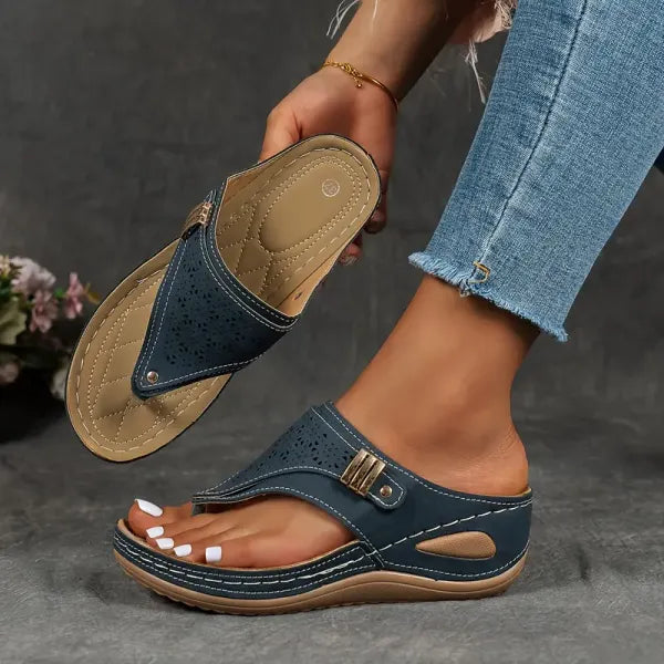 Sandales confortables femme à talon compensé