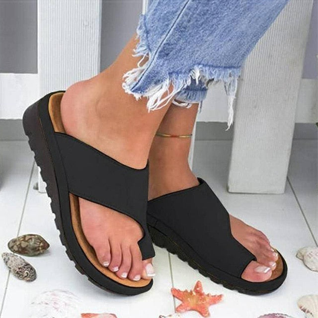 Sandales orthopédiques femme avec correction de l'hallux valgus, confortables et anatomiques, en matières respirantes avec lanières ajustables