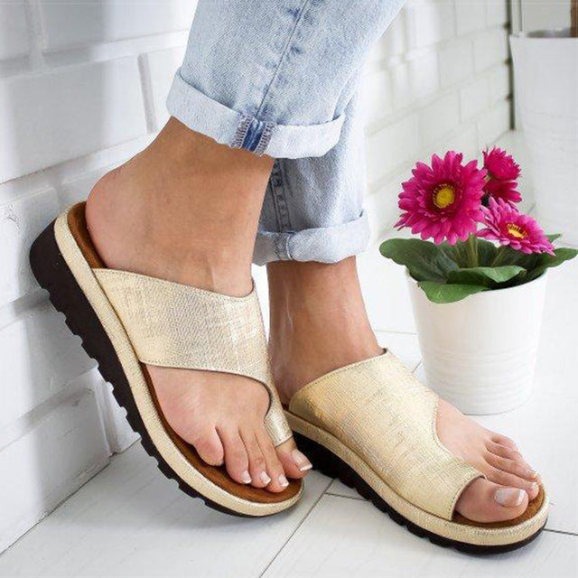 Sandales orthopédiques femme avec correction de l'hallux valgus, confortables et anatomiques, en matières respirantes avec lanières ajustables