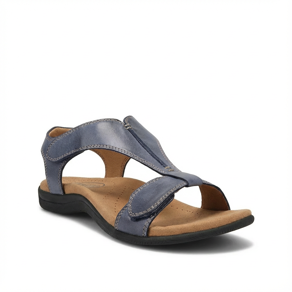 Sandales orthopédiques femme design T-strap à fermeture réglable