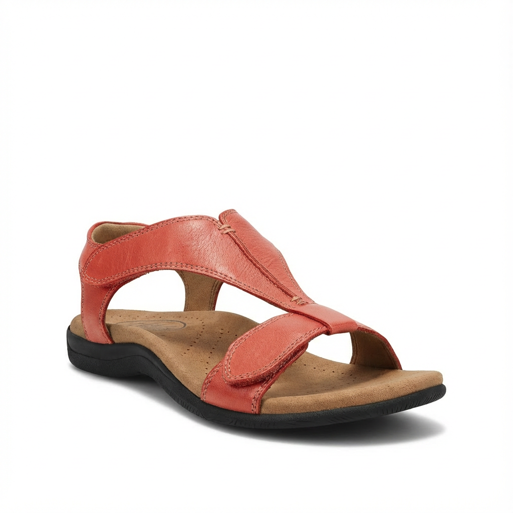 Sandales orthopédiques femme design T-strap à fermeture réglable