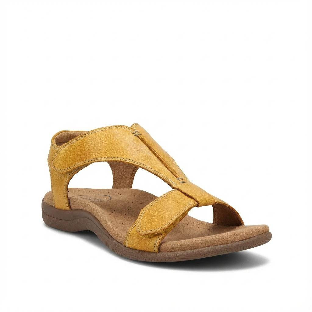 Sandales orthopédiques femme design T-strap à fermeture réglable