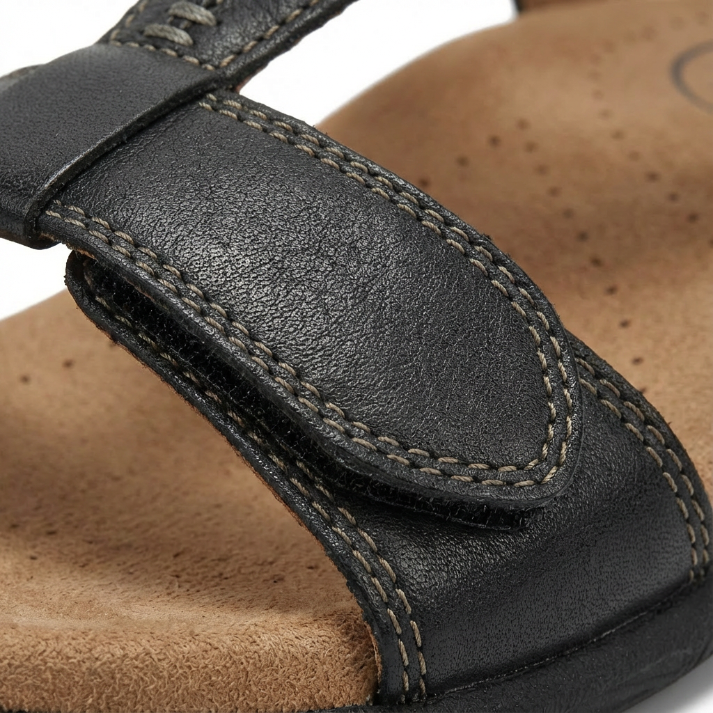 Sandales orthopédiques femme design T-strap à fermeture réglable