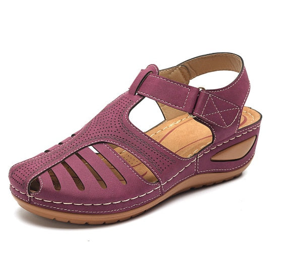 Sandales rétro orthopédiques en cuir
