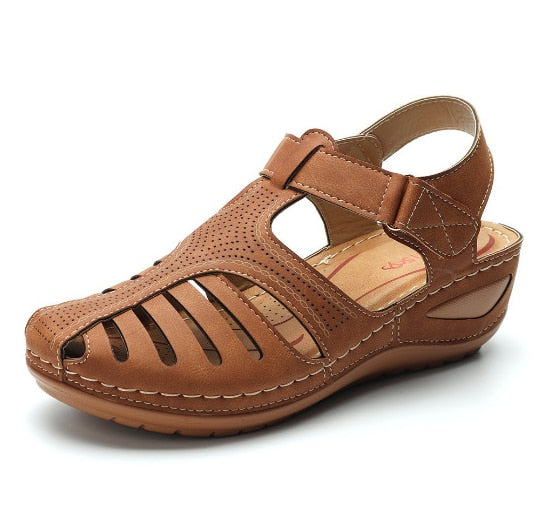 Sandales rétro orthopédiques en cuir