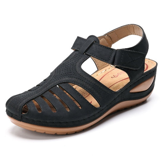 Sandales rétro orthopédiques en cuir