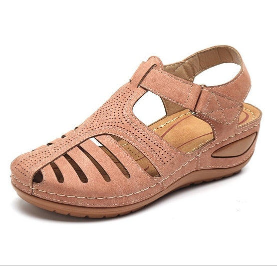 Sandales rétro orthopédiques en cuir