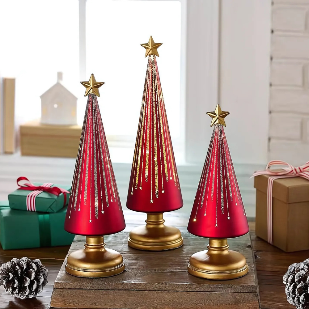 Sapins de Noël en verre LED lumineux