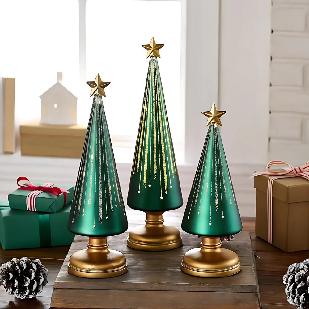 Sapins de Noël en verre LED lumineux