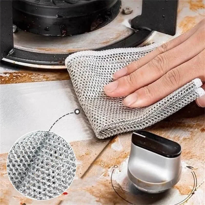 ScrubMaster - Multifunctional Steel Wire Dish Cloth, Reusable & Effective