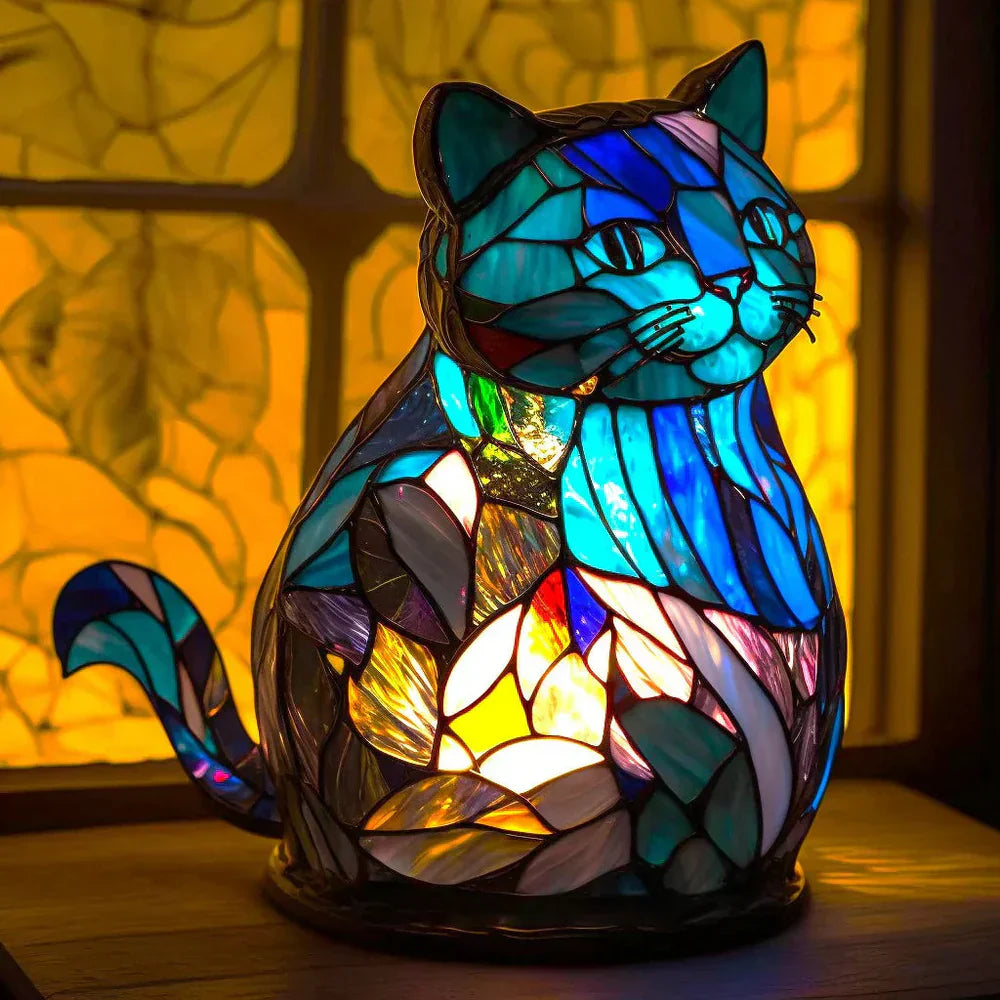 Sculptural Glass Lamp with Animal Motifs in Subtle Light