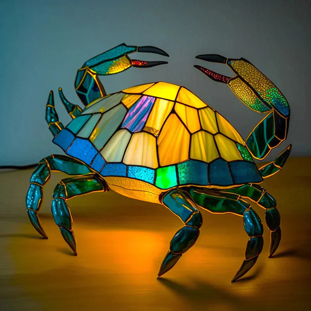 Sculptural Glass Lamp with Animal Motifs in Subtle Light