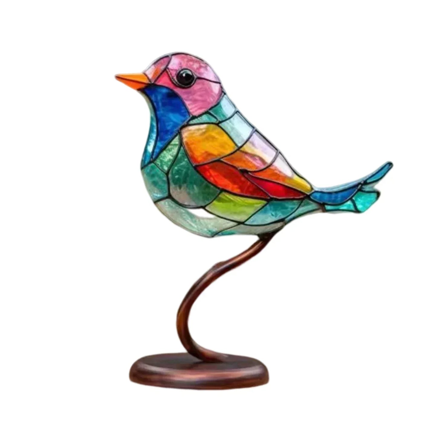 Sculpture oiseaux en acrylique sur branche – décoration artistique élégante pour la maison