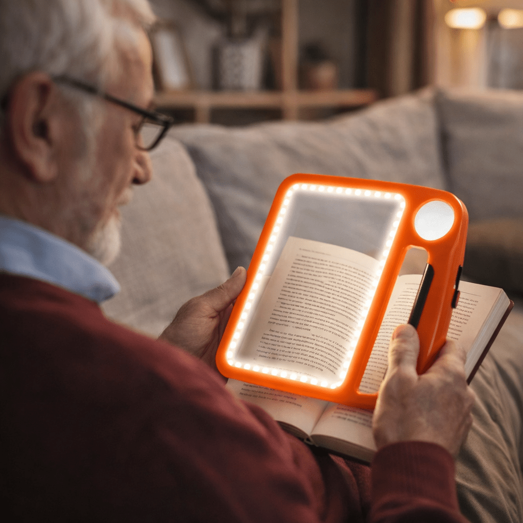 SEHKOMFORT – Handle magnifier with LED & 5x/10x magnification for clear reading