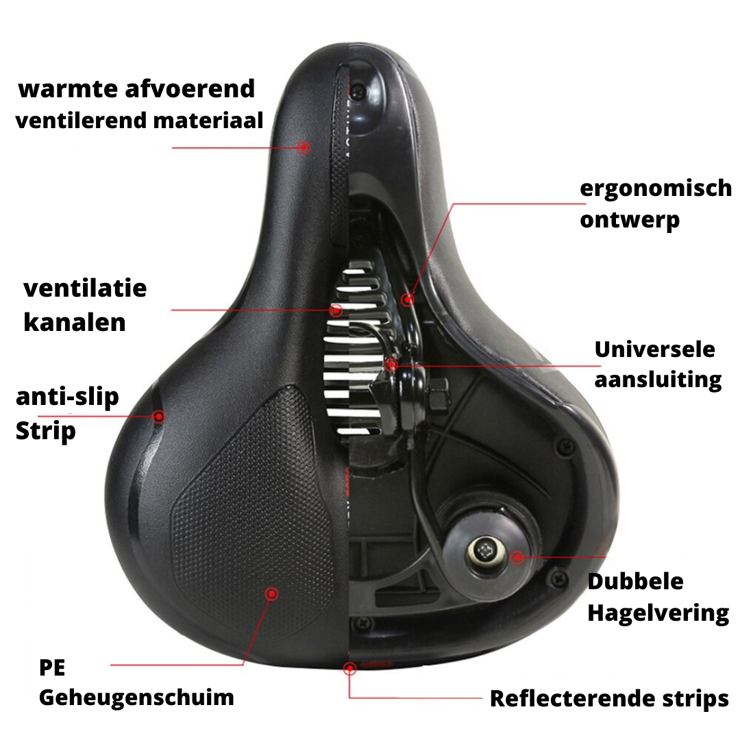 Selle de vélo ergonomique confortable - Ajustement universel