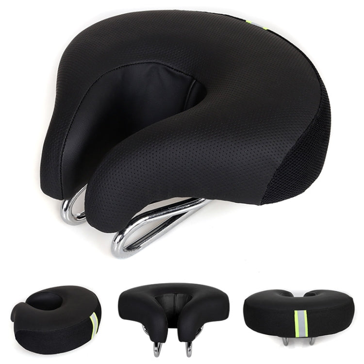 Selle de vélo sans bec pour VTT avec rembourrage épais et souple (Noir)