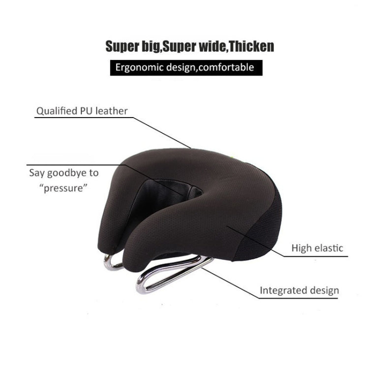 Selle de vélo sans bec pour VTT avec rembourrage épais et souple (Noir)