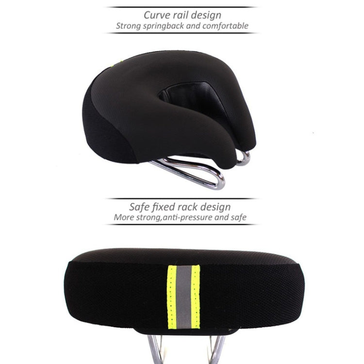 Selle de vélo sans bec pour VTT avec rembourrage épais et souple (Noir)