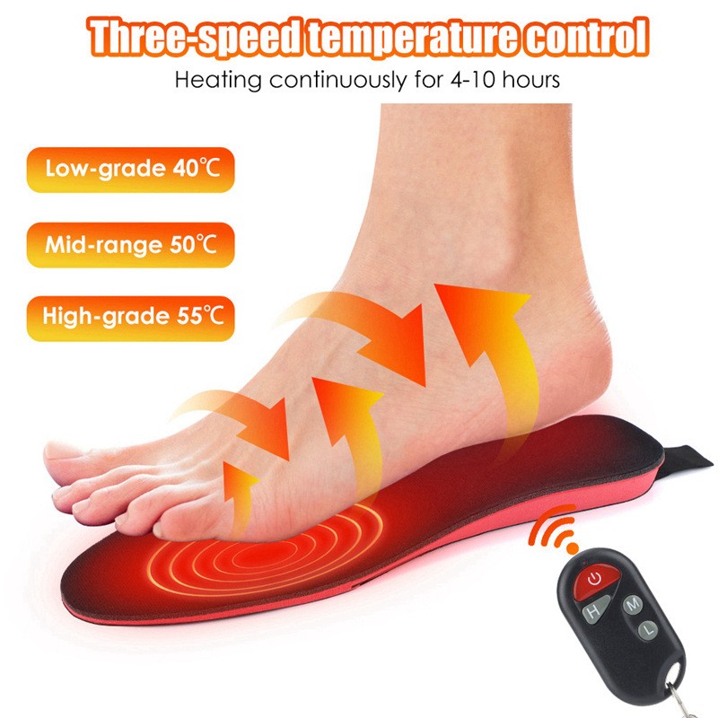 Semelles chauffantes rechargeables et sans fil pour chaussures unisexe