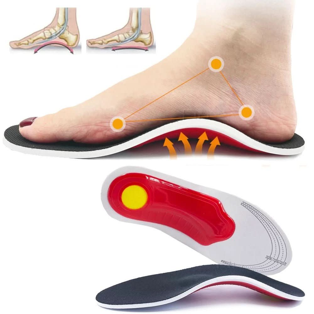 Semelles orthopédiques 3D pour chaussures contre la douleur des pieds et les pieds plats