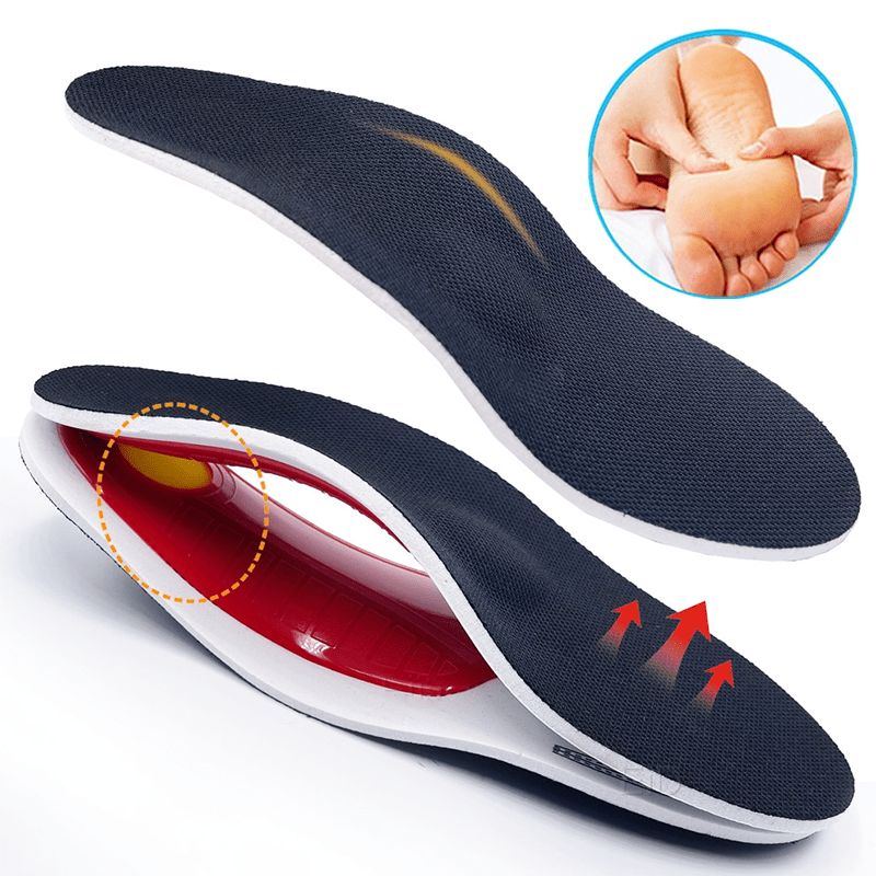 Semelles orthopédiques 3D pour chaussures contre la douleur des pieds et les pieds plats