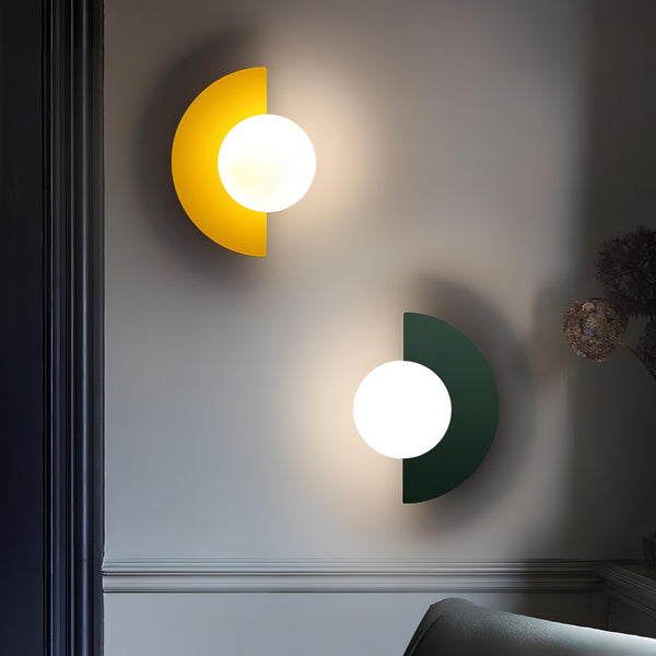 Semi-Circular Wall Lamp in Scandinavian Style Minimalism and Warm Light