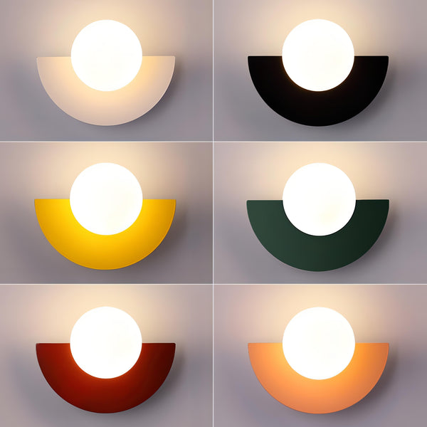 Semi-Circular Wall Lamp in Scandinavian Style Minimalism and Warm Light