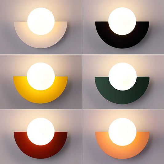 Semi-Circular Wall Lamp in Scandinavian Style Minimalism and Warm Light