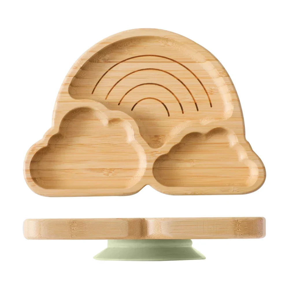 Service de vaisselle en bambou avec ventouses pour bébé – bols et assiettes pour tout-petit sûrs et élégants