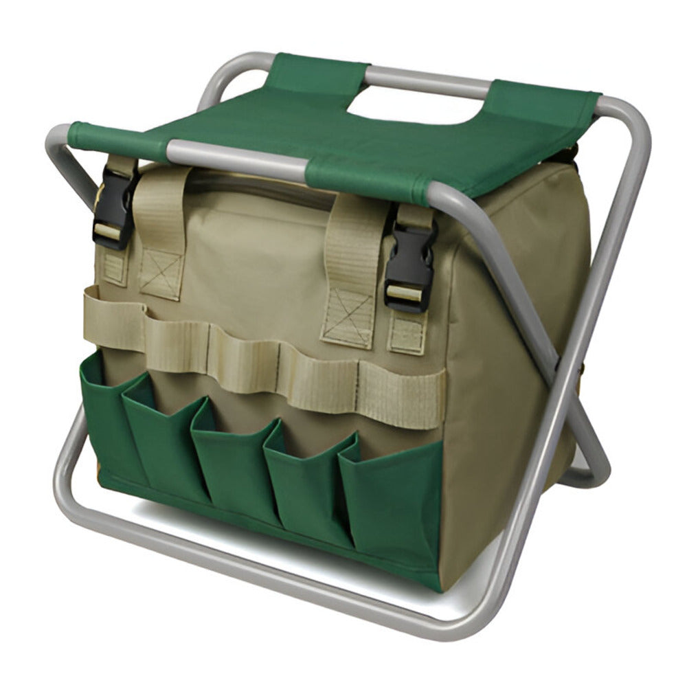 Set d'outils de jardinage 6 pièces avec tabouret pliant et sac de transport