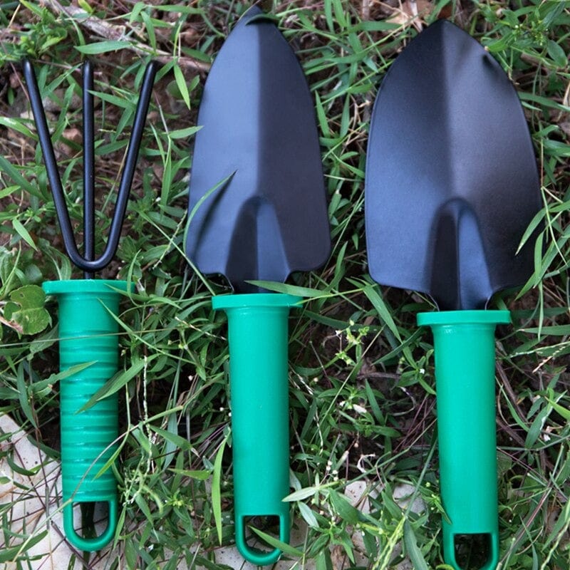 Set d'outils de jardinage en acier inoxydable avec mallette de rangement, 10 pièces