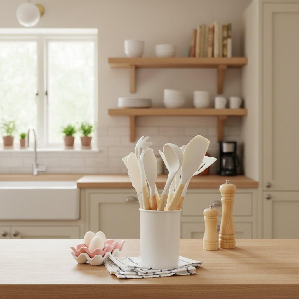 Set d'ustensiles de cuisine en silicone résistant à la chaleur, 12 pièces